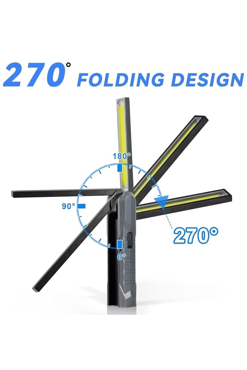 Y&D Multifunctional LED Rechargeable Camping Lights Work Light 270° Rotate Foldable with Magnet Base and Hook Portable with Battery for Camping USB Chargeable Light COB Strong Light Flash Light Emergency Light Ideal For Car Repairing Workshop BBQ Light - Image 4